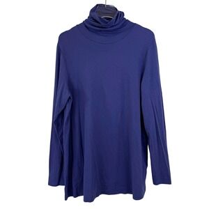 Peruvian Connection Womens XL Purple Pima Cotton Modal Turtleneck Tunic Top